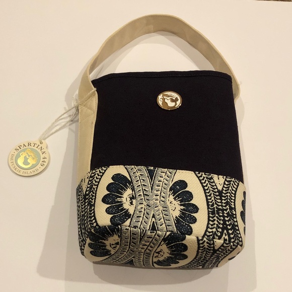 Spartina 449 Other - Spartina 449 Double Wine Caddy Ashley River navy blue/off white linen New